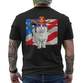 Ragamuffin Cat 4Th Of July Usa Patriotic American Flag Men's T-shirt Back Print | Mazezy