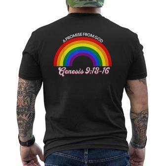 Rainbow Pride Gods Promise Genesis 913 Christian Faith Faith Funny Gifts Mens Back Print T-shirt | Mazezy