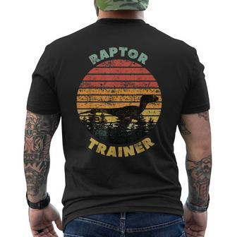 Raptor Trainer Vintage Halloween Velociraptor Retro Style Raptor Funny Gifts Mens Back Print T-shirt | Mazezy CA