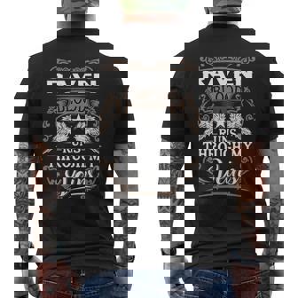 Raven Name Gift Raven Blood Runs Through My Veins Mens Back Print T-shirt - Seseable