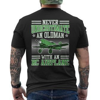 Rc Pilot Never Underestimate A Man With Rc Plane Grandpa Men's T-shirt Back Print - Monsterry UK