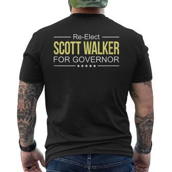 Re-Elect Scott Walker For Governor Men's T-shirt Back Print | Mazezy