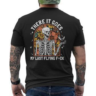 There It Goes My Last Flying F Skeletons Halloween Men's T-shirt Back Print - Monsterry
