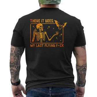 There It Goes My Last Flying Fuck Skeleton Halloween Men's T-shirt Back Print | Mazezy