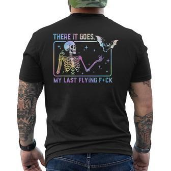 There It Goes My Last Flying Fuck Skeleton Tie Dye Men's T-shirt Back Print | Mazezy