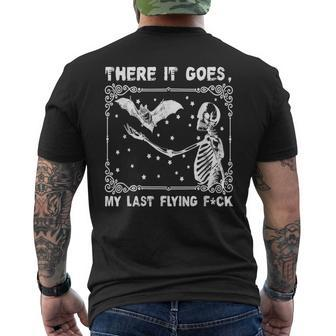There It Goes My Last Flying Fuck Skeleton Men's T-shirt Back Print - Monsterry UK