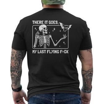 There It Goes My Last Flying Halloween Skeleton Bat Men's T-shirt Back Print - Monsterry DE