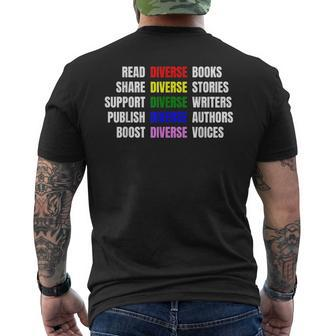 Read Diverse Books Reading Equality Book Lover Reading Funny Designs Funny Gifts Mens Back Print T-shirt | Mazezy DE
