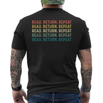 Read Return Repeat Cute Librarian Library Worker Mens Back Print T-shirt - Thegiftio UK