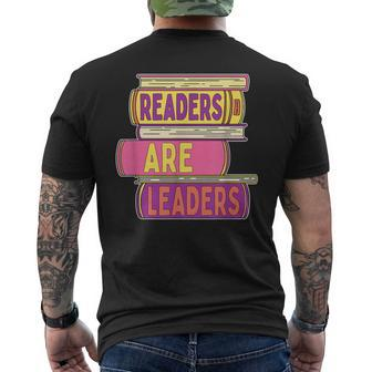 Readers Are Leaders For Book Lovers Mens Back Print T-shirt | Mazezy