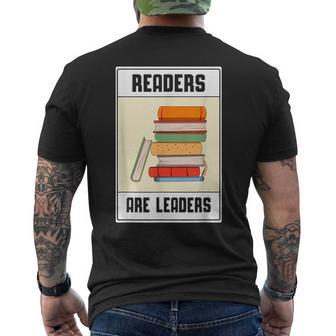 Readers Gonna Read Pin Gifts - Readers Are Leaders Mens Back Print T-shirt - Seseable