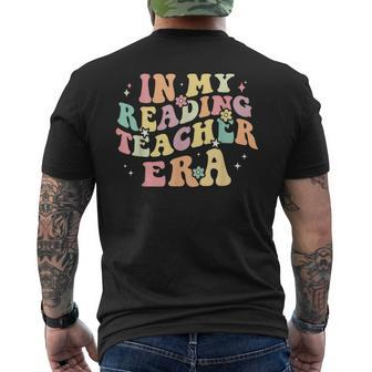 In My Reading Teacher Era Retro Back To School Book Lover Men's T-shirt Back Print - Thegiftio UK