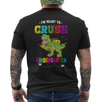 Im Ready To Crush Kindergarten Trex Dinosaur Back To School Kindergarten Gifts Mens Back Print T-shirt | Mazezy
