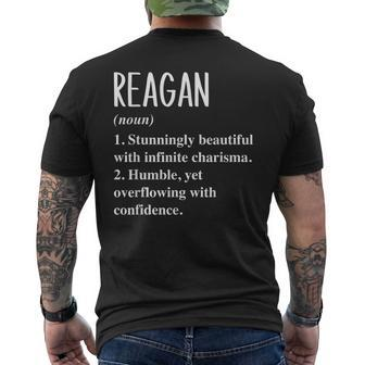 Reagan First Name Definition Personalized Idea Men's Back Print T-shirt | Mazezy