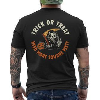 Real Estate Agent Halloween Trick Or Treat Need More Square Men's T-shirt Back Print | Mazezy
