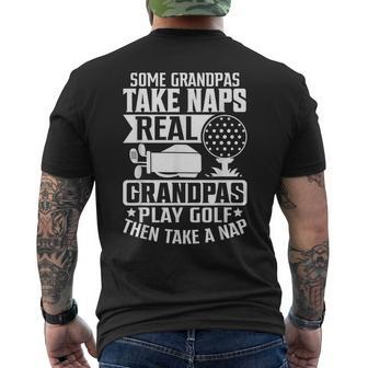 Real Grandpas Play Golf Fathers Day Mens Back Print T-shirt | Mazezy