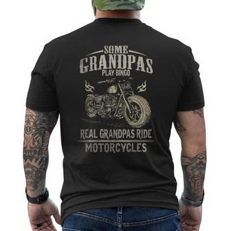 Real Grandpas Ride Motorcycle Biker Grandpa Men's Back Print T-shirt | Mazezy