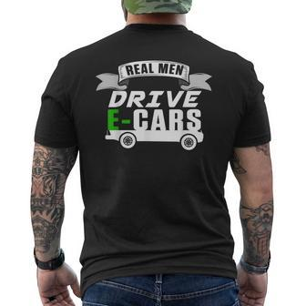 Real Man Drive Ecar Vehicle Electric Car Hybrid Cars Gift Cars Funny Gifts Mens Back Print T-shirt | Mazezy DE