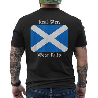 Real Men Wear Kilts Celtic Pride Mens Back Print T-shirt | Mazezy