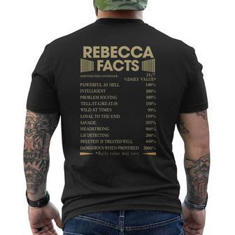 Rebecca Name Gift Rebecca Facts Mens Back Print T-shirt - Seseable