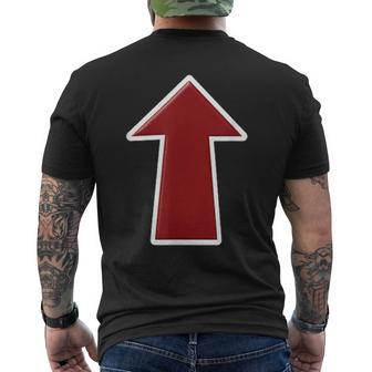 Red Arrow Pointing Up Men's T-shirt Back Print | Mazezy