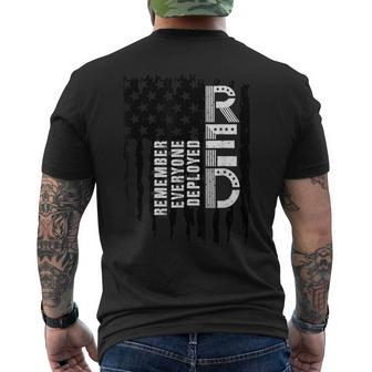 Red Friday Remember Everyone Deployed American Flag Army Men's T-shirt Back Print - Seseable