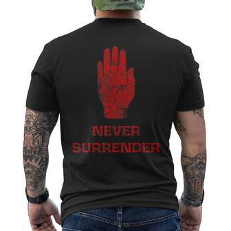 Red Hand Ulster Loyalist Symbol Never Surrender Ireland Men's T-shirt Back Print | Mazezy