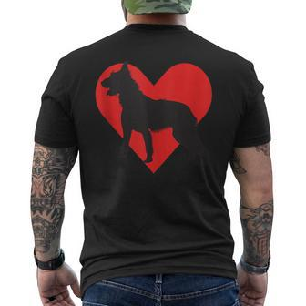Red Heart Cute Dog Bouvier Des Ardennes Men's T-shirt Back Print | Mazezy