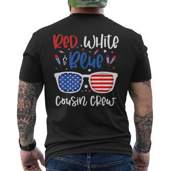 Red White & Blue Cousin Crew 4Th Of July Kids Usa Sunglasses Mens Back Print T-shirt | Mazezy