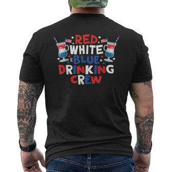 Red White And Blue Drinking Crew 4Th Of July Drink Party Mens Back Print T-shirt - Monsterry