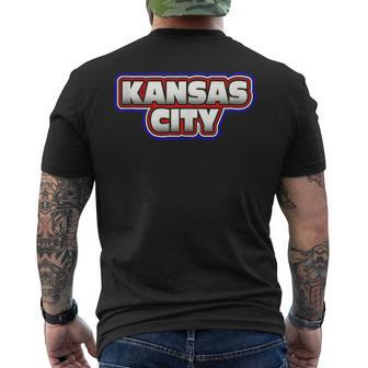 Red White And Blue Kc Pride - Patriotic Kingdom Kansas City Mens Back Print T-shirt | Mazezy