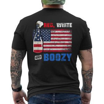 Red White And Boozy 4Th Of July Funny Drinking Mens Back Print T-shirt - Monsterry