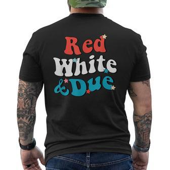 Red White And Due 4Th Of July Usa Baby Reveal American Mens Back Print T-shirt | Mazezy