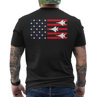 Red White Blue Air Force Flyover Proud American Independence Mens Back Print T-shirt | Mazezy