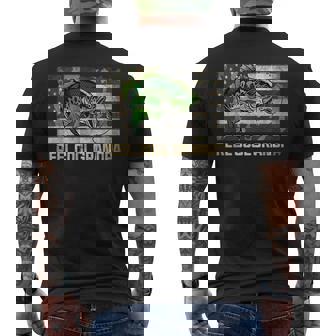 Reel Cool Grandpa Camouflage Fathers Day Fisherman Fishing Mens Back Print T-shirt - Seseable