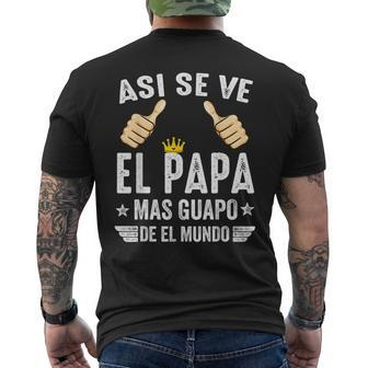 Regalos Para Papa Dia Del Padre Camiseta Mejor Papa Mundo Mens Back Print T-shirt - Seseable