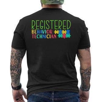 Registered Behavior Technician Rbt Behavior Therapist Mens Back Print T-shirt | Mazezy