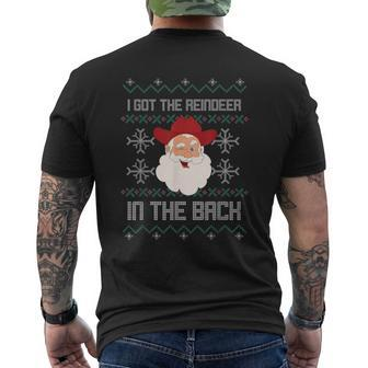 I Got The Reindeer In The Back Ugly Christmas Sweater Men's T-shirt Back Print - Monsterry AU