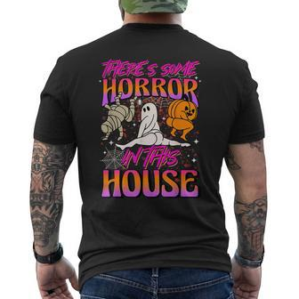Theres Some Horrors In This House Ghost Pumpkin Halloween Mens Back Print T-shirt - Thegiftio UK