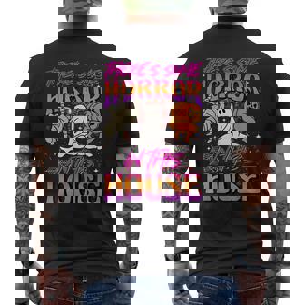 Theres Some Horrors In This House Ghost Pumpkin Halloween Mens Back Print T-shirt - Thegiftio