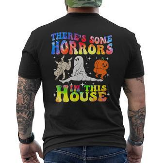 There's Some Horrors In This House Halloween Spooky Season Men's T-shirt Back Print - Monsterry