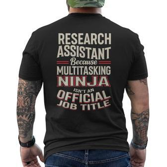 Research Assistant Multitasking Ninja Appreciation Men's T-shirt Back Print | Mazezy