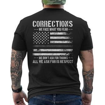 Respect Correctional Officer Proud Corrections Officer Mens Back Print T-shirt - Seseable