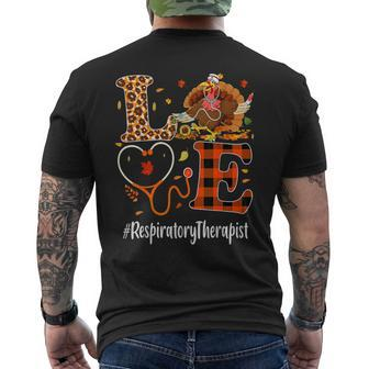 Respiratory Therapist Love Thanksgiving Leopard Turkey Men's T-shirt Back Print | Mazezy
