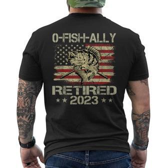 Retirement 2023 Fisherman O-Fish-Ally Retired 2023 Retirement Funny Gifts Mens Back Print T-shirt | Mazezy