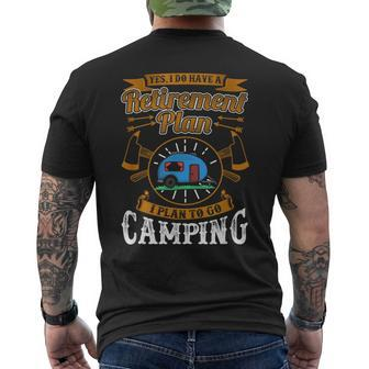 Retirement Camping Rv Enthusiast Plan Camper Quote Men's T-shirt Back Print | Mazezy