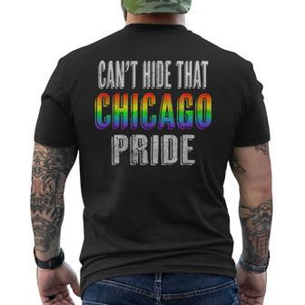 Retro 70S 80S Style Cant Hide That Chicago Gay Pride Mens Back Print T-shirt | Mazezy