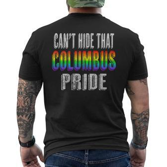 Retro 70S 80S Style Cant Hide That Columbus Gay Pride Mens Back Print T-shirt | Mazezy