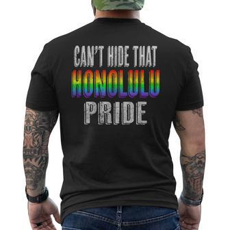 Retro 70S 80S Style Cant Hide That Honolulu Gay Pride Mens Back Print T-shirt | Mazezy