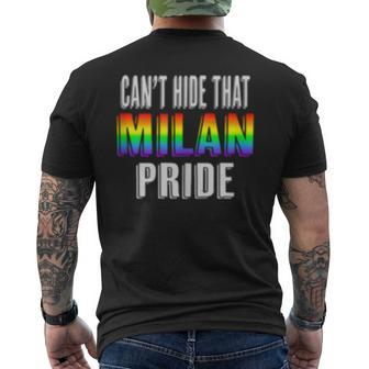 Retro 70S 80S Style Cant Hide That Milan Gay Pride Mens Back Print T-shirt | Mazezy